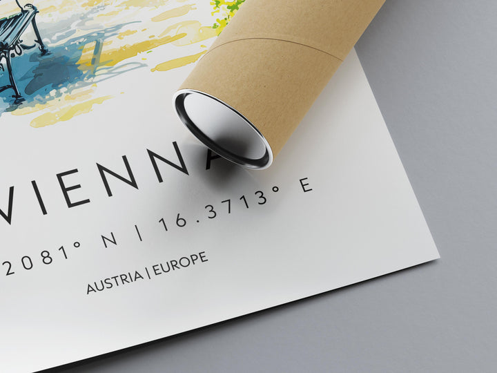 Vienna Watercolor Poster Vienna Travel Print Vienna Wall Art Vienna Cityscape Painting Vienna Souvenir Austria Decor