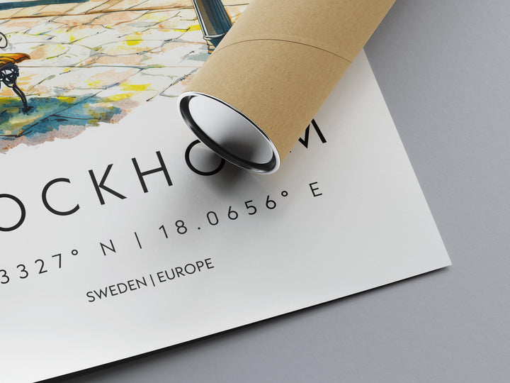Stockholm Watercolor Poster Stockholm Travel Print Stockholm Wall Art Stockholm Cityscape Painting Stockholm Souvenir Sweden Decor