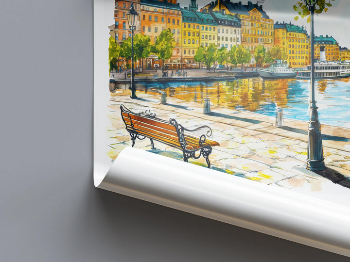 Stockholm Watercolor Poster Stockholm Travel Print Stockholm Wall Art Stockholm Cityscape Painting Stockholm Souvenir Sweden Decor