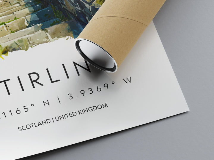 Stirling Castle Watercolor Poster Stirling Castle Travel Print Stirling Castle Wall Art Stirling Castle Painting Scotland Souvenir Decor