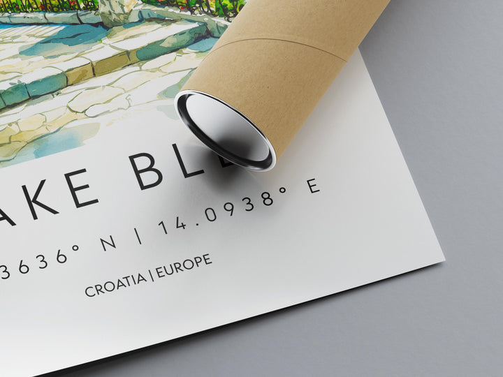 Lake Bled Watercolor Poster Lake Bled Travel Print Lake Bled Wall Art Lake Bled Landscape Painting Lake Bled Souvenir Slovenia Decor