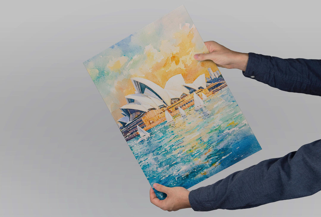 Sydney Opera House Watercolor Poster Sydney Opera House Travel Print Sydney Opera House Wall Art Sydney Opera House Painting Australia