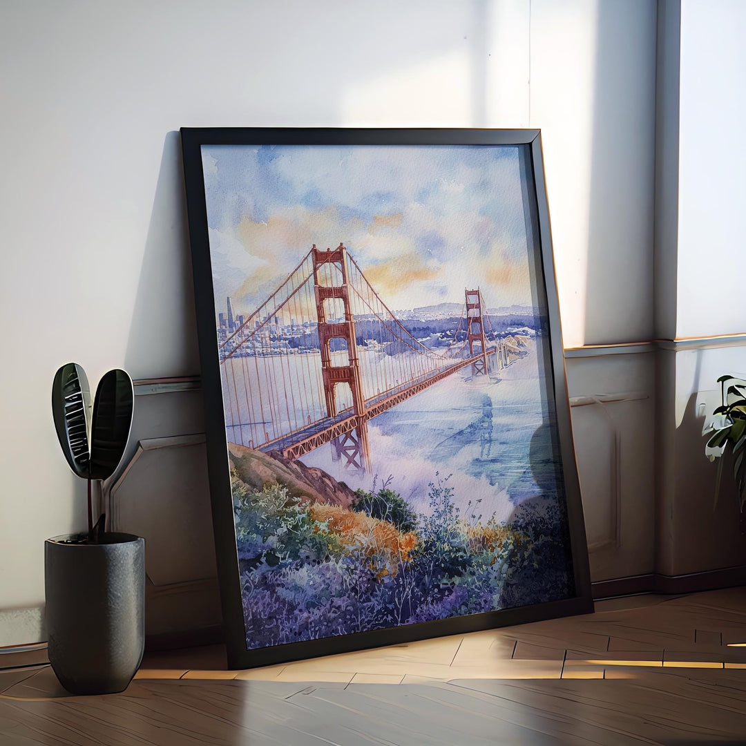 San Francisco Watercolor Poster San Francisco Travel Print San Francisco Wall Art San Francisco Cityscape Painting San Francisco Souvenir