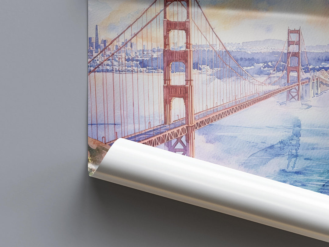 San Francisco Watercolor Poster San Francisco Travel Print San Francisco Wall Art San Francisco Cityscape Painting San Francisco Souvenir