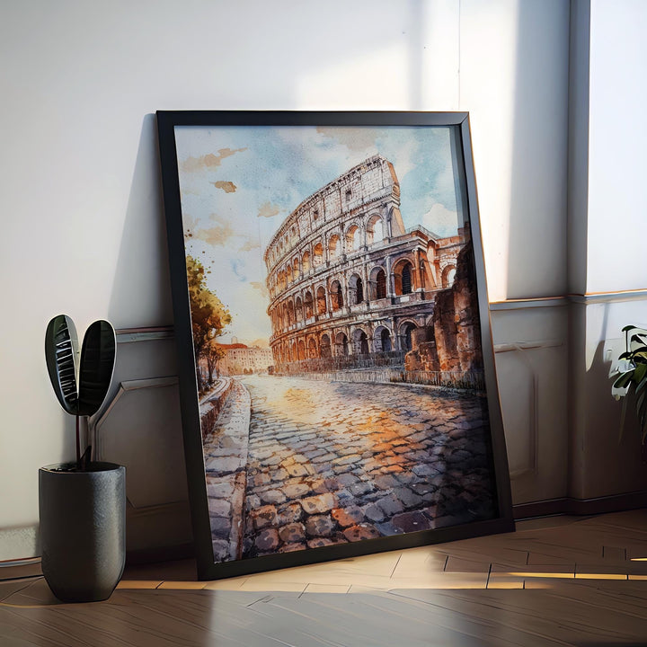Rome Watercolor Poster Rome Travel Print Rome Wall Art Rome Cityscape Painting Rome Souvenir Italy Decor