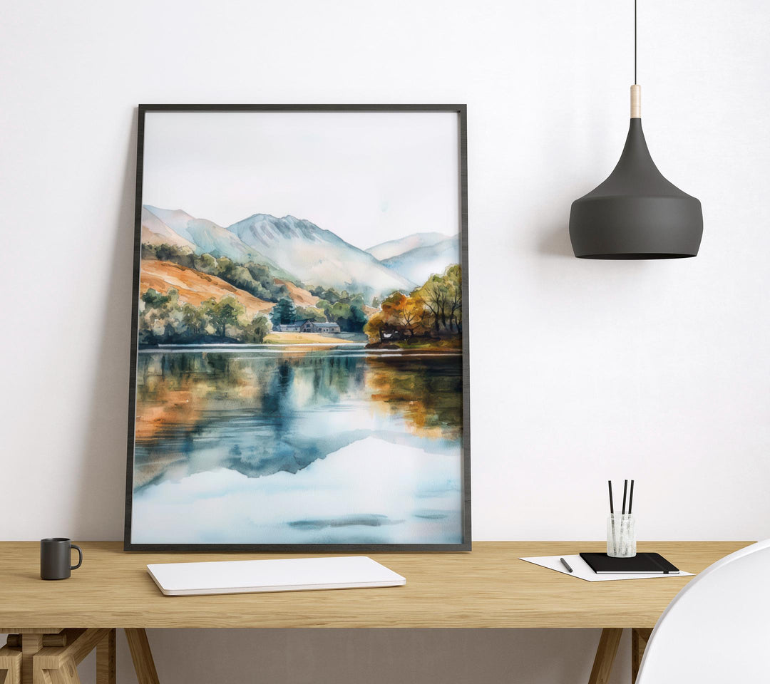 Lake District Watercolor Poster Lake District Travel Print Lake District Wall Art Lake District Painting Lake District Souvenir UK Decor