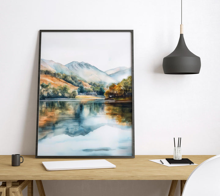 Lake District Watercolor Poster Lake District Travel Print Lake District Wall Art Lake District Painting Lake District Souvenir UK Decor
