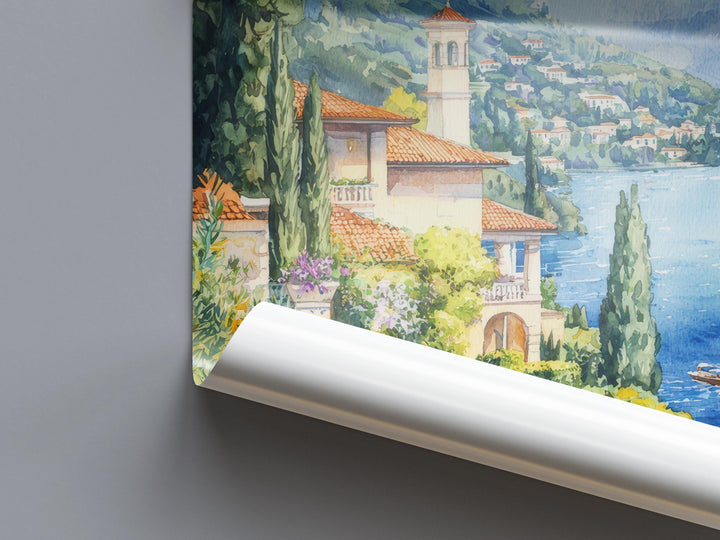 Lake Como Watercolor Poster Lake Como Travel Print Lake Como Wall Art Lake Como Painting Lake Como Souvenir Italy Decor