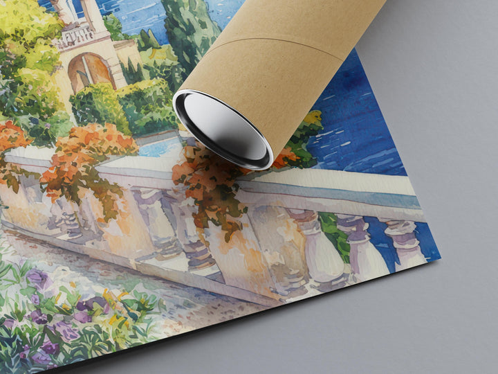 Lake Como Watercolor Poster Lake Como Travel Print Lake Como Wall Art Lake Como Painting Lake Como Souvenir Italy Decor