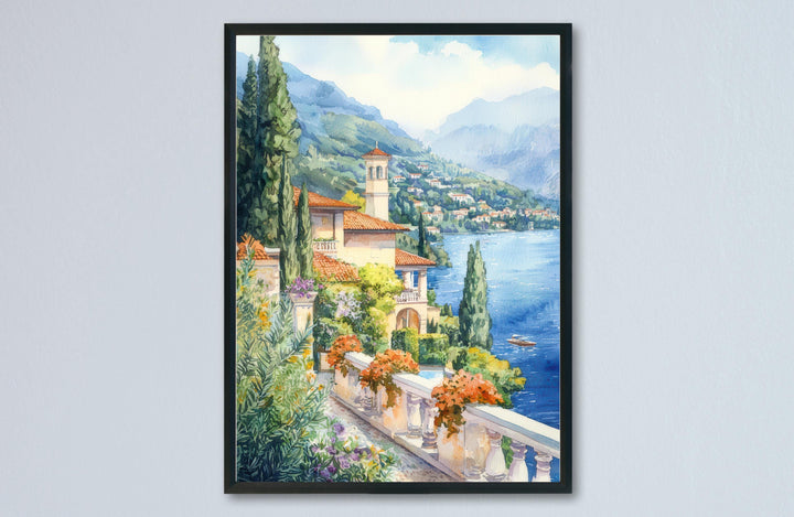 Lake Como Watercolor Poster Lake Como Travel Print Lake Como Wall Art Lake Como Painting Lake Como Souvenir Italy Decor