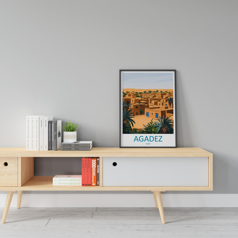 Agadez Travel Print Agadez Wall Decor Niger Agadez Art Agadez Wall Art Africa Poster Gift for Desert and Culture Lovers Agadez Poster Art