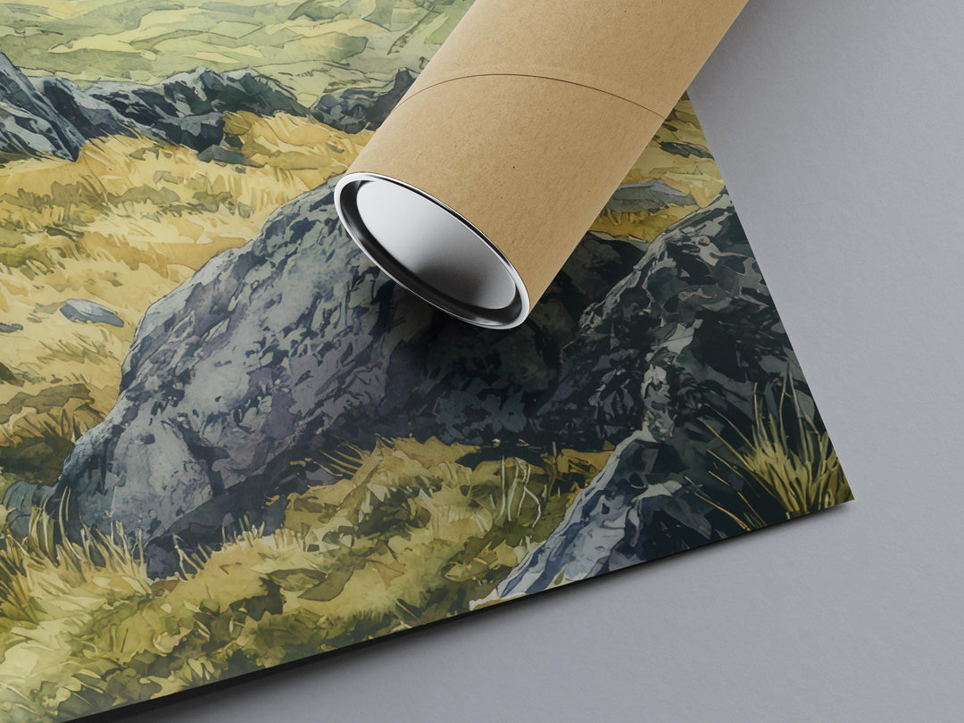 Scafell Pike Watercolor Poster Scafell Pike Travel Print Scafell Pike Wall Art Scafell Pike Souvenir Lake District Decor