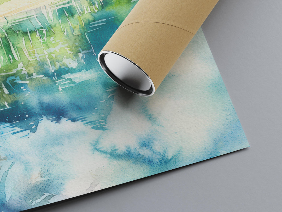 Mauritius Watercolor Poster Mauritius Travel Print Mauritius Wall Art Mauritius Landscape Painting Island Souvenir Decor