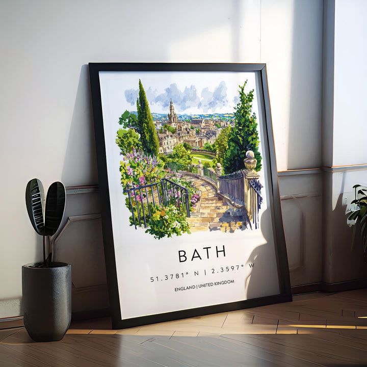 Bath Watercolor Poster Bath Travel Print Bath Wall Art Bath Cityscape Painting Bath Souvenir Architecture UK Decor
