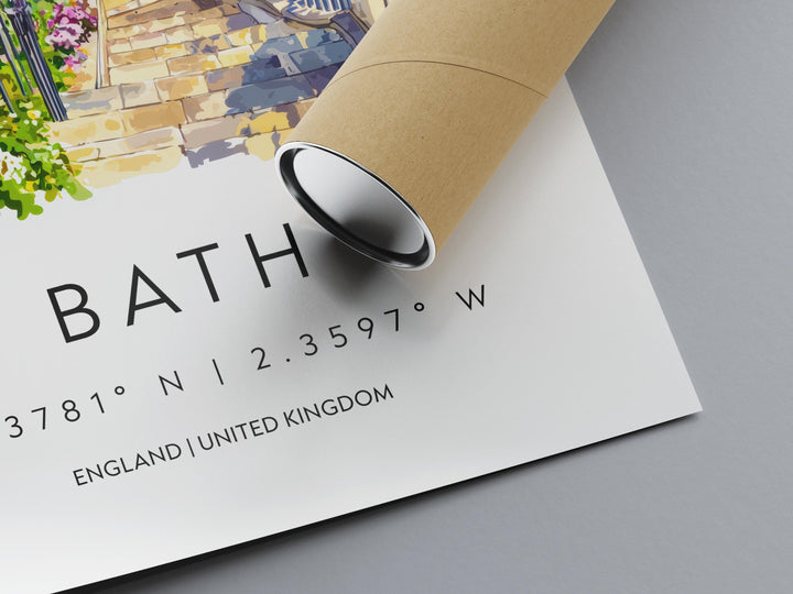Bath Watercolor Poster Bath Travel Print Bath Wall Art Bath Cityscape Painting Bath Souvenir Architecture UK Decor