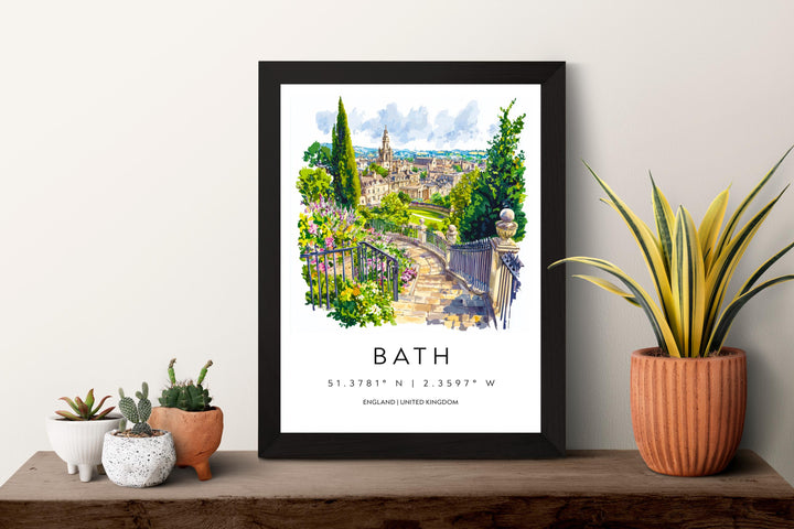 Bath Watercolor Poster Bath Travel Print Bath Wall Art Bath Cityscape Painting Bath Souvenir Architecture UK Decor