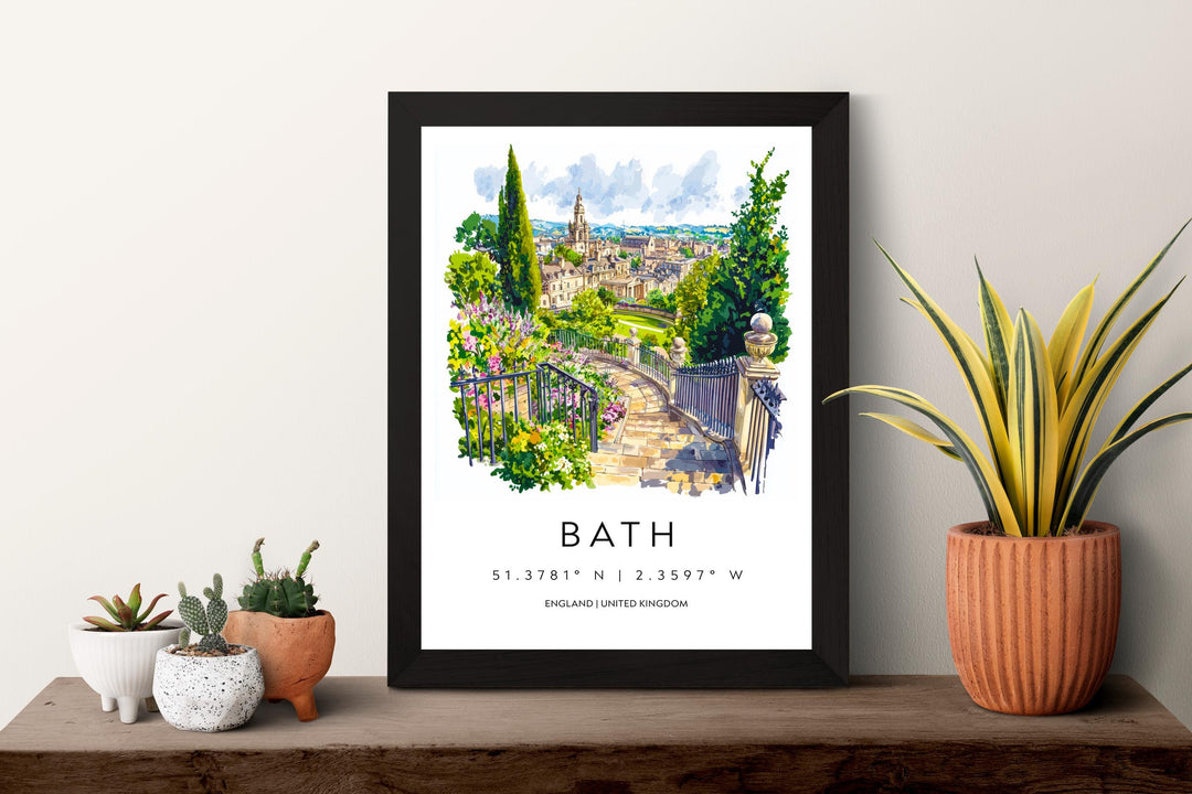 Bath Watercolor Poster Bath Travel Print Bath Wall Art Bath Cityscape Painting Bath Souvenir Architecture UK Decor