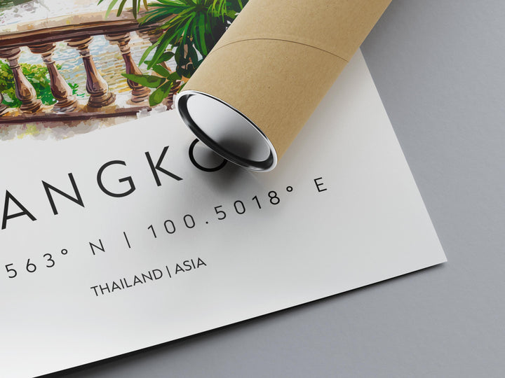 Bangkok Watercolor Poster Bangkok Travel Print Bangkok Wall Art Bangkok Cityscape Painting Bangkok Souvenir Thailand Decor