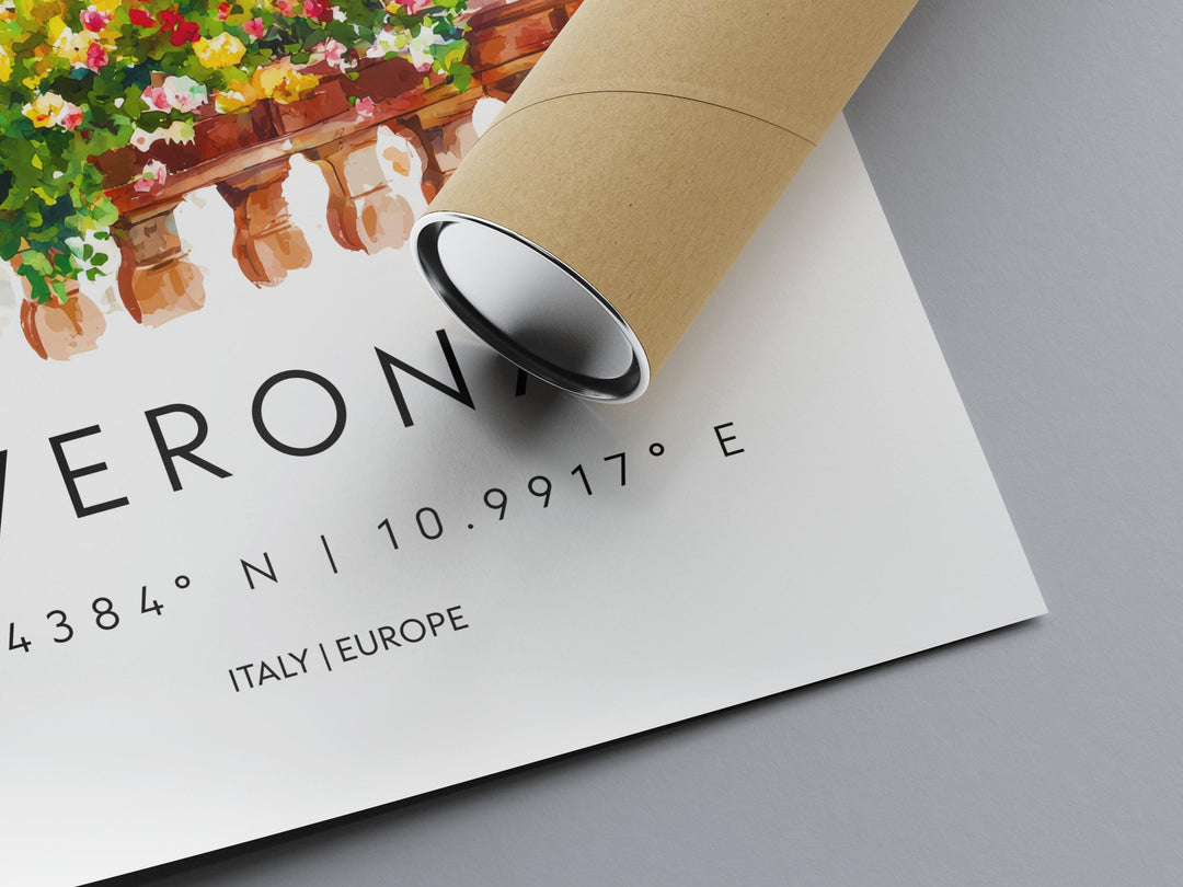 Verona Watercolor Poster Verona Travel Print Verona Wall Art Verona Cityscape Painting Verona Souvenir Italy Decor