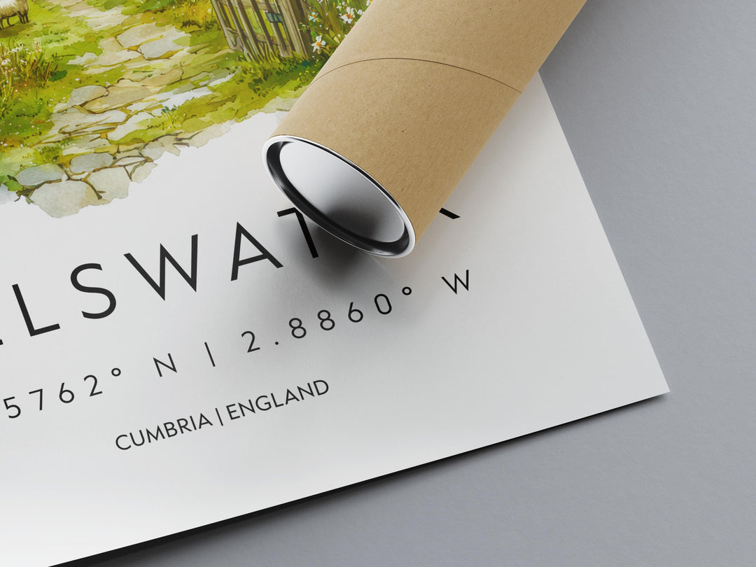 Ullswater Watercolor Poster Ullswater Travel Print Ullswater Wall Art Lake District Painting Ullswater Souvenir UK Decor