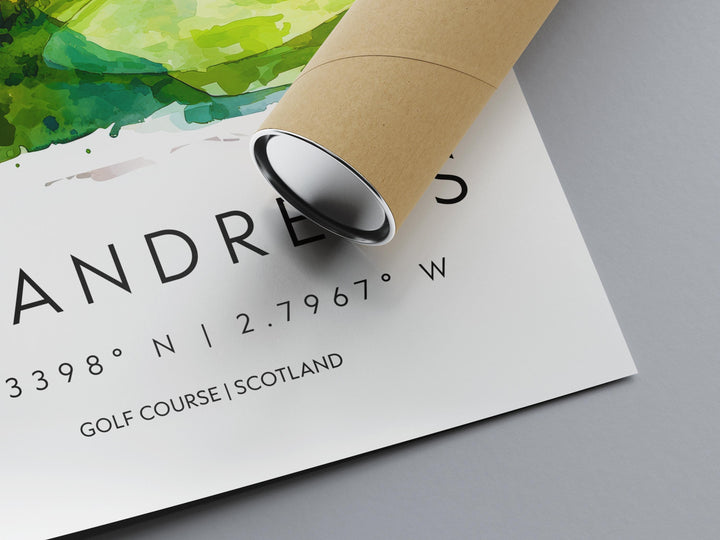 St Andrews Watercolor Poster St Andrews Travel Print St Andrews Wall Art St Andrews Painting Scotland Coastal Decor