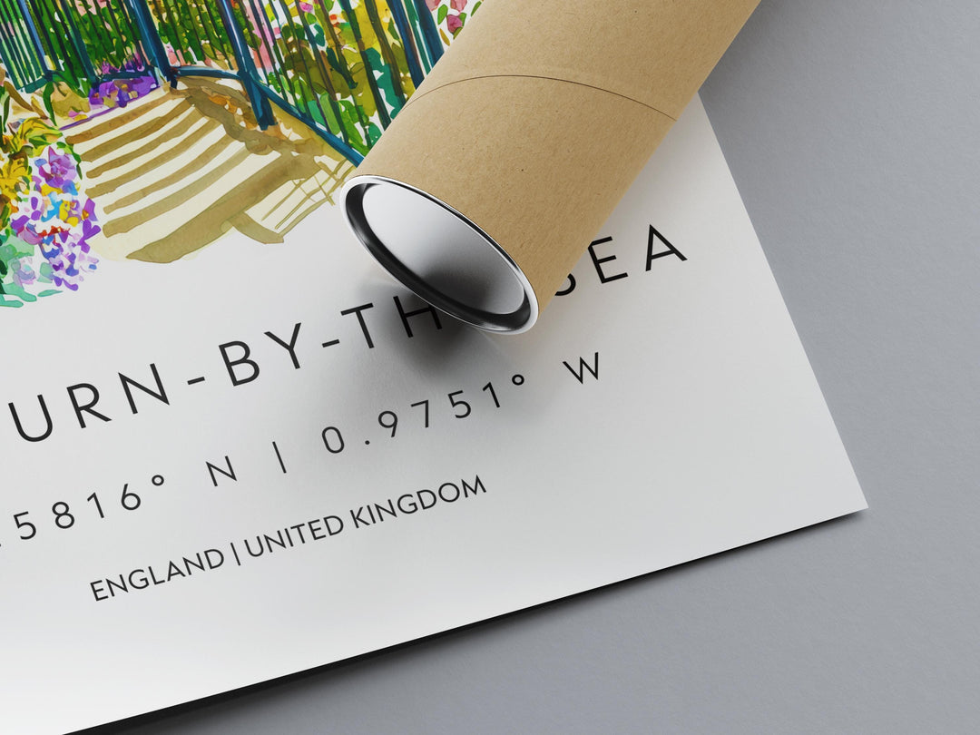 Saltburn Watercolor Poster Saltburn-by-the-Sea Travel Print Saltburn Wall Art Coastal Painting UK Seaside Souvenir