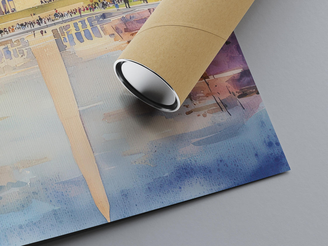 Washington DC Monument Watercolor Poster Travel Print Wall Art DC Souvenir Landmark Painting USA Capital Decor
