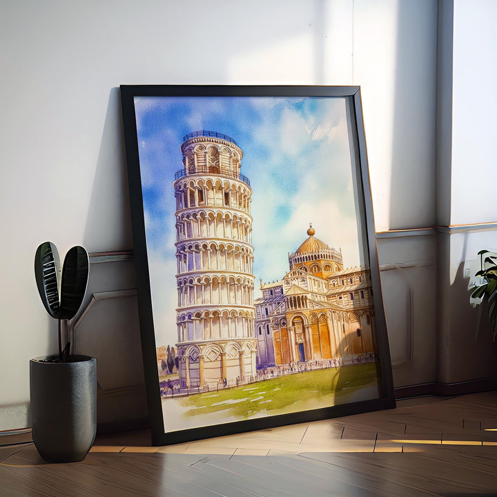 Pisa Watercolor Poster Wall Art Pisa Wall Hanging Home Décor Pisa Gift Art Lovers Italy Art Lover Gift, Italian Cityscape Travel Print
