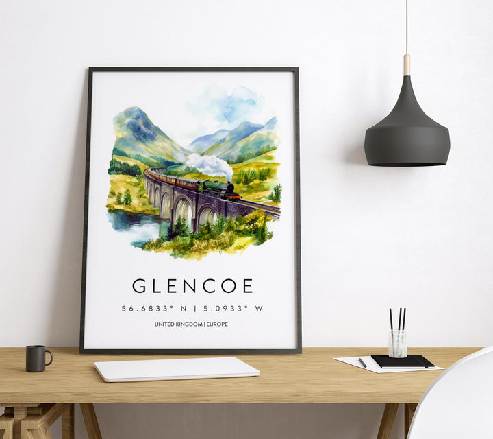 Glencoe Watercolor Poster Wall Art Glencoe Wall Hanging Home Décor Glencoe Gift Art Lovers Scotland Art Lover Gift