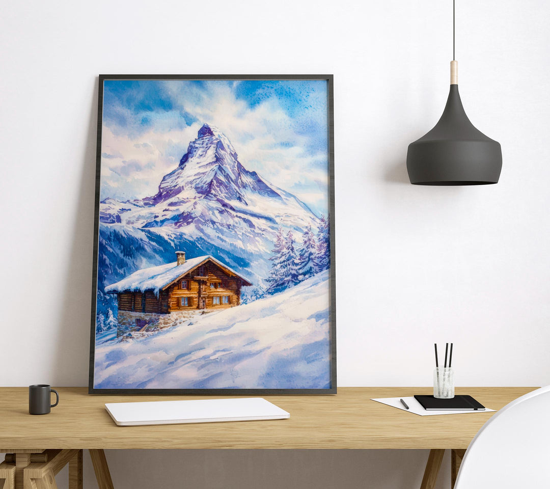 Zermatt watercolor poster Wall Art Zermatt Wall Hanging Home Décor Zermatt Gift Art Lovers Switzerland Art Lover Gift Switzerland wall art