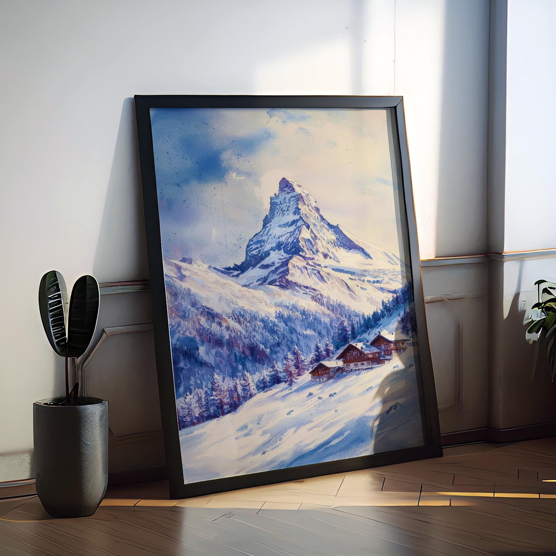 Matterhorn watercolor poster Wall Art Matterhorn Wall Hanging Home Décor Matterhorn Gift Art Lovers Switzerland Art Lover Gift Switzerland