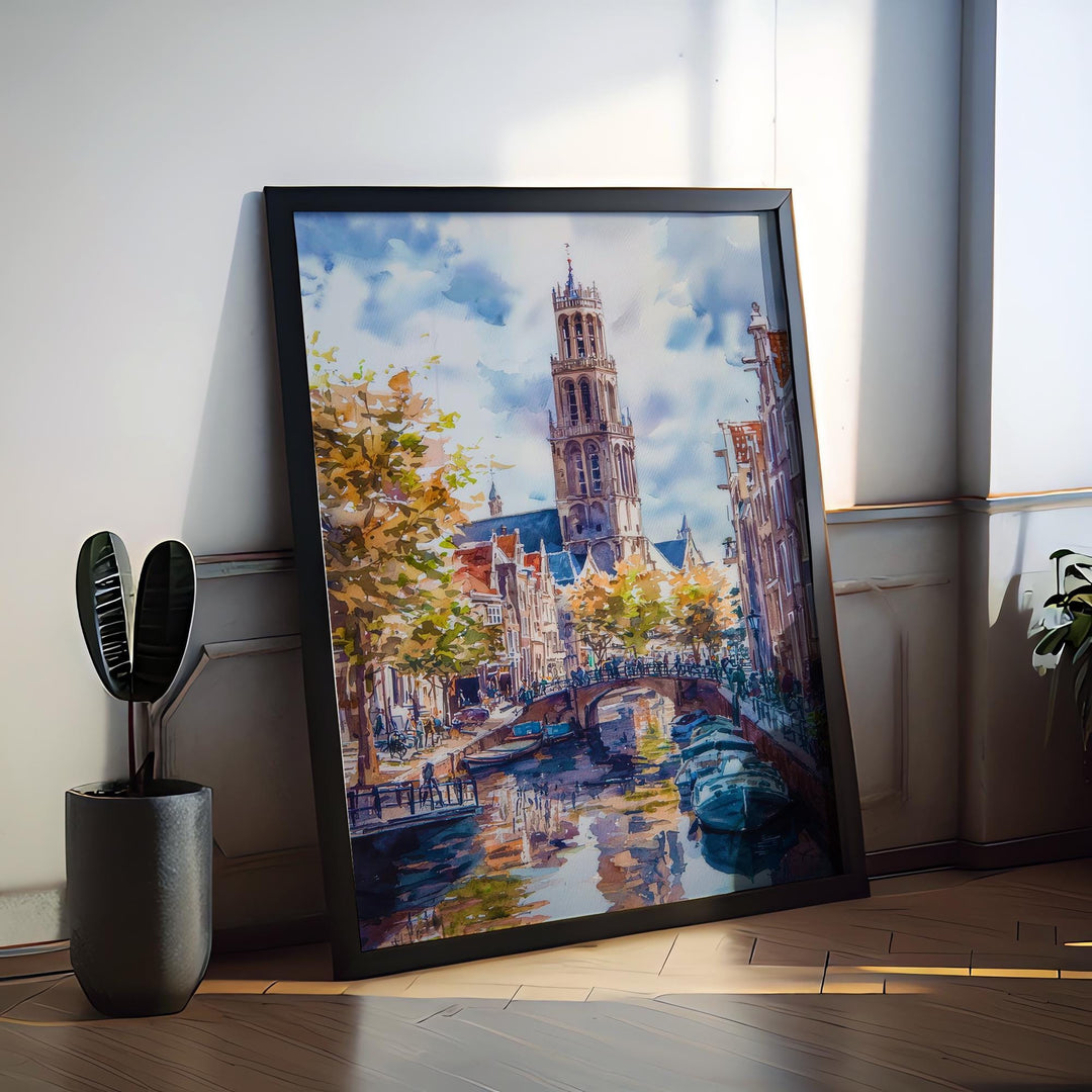 Utrecht Watercolor Poster Wall Art Utrecht Wall Hanging Home Décor Utrecht Gift Art Lovers Netherlands Art Lover Gift