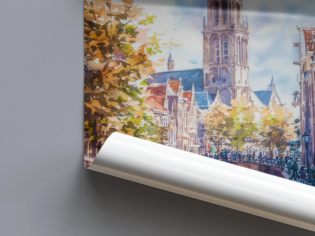 Utrecht Watercolor Poster Wall Art Utrecht Wall Hanging Home Décor Utrecht Gift Art Lovers Netherlands Art Lover Gift