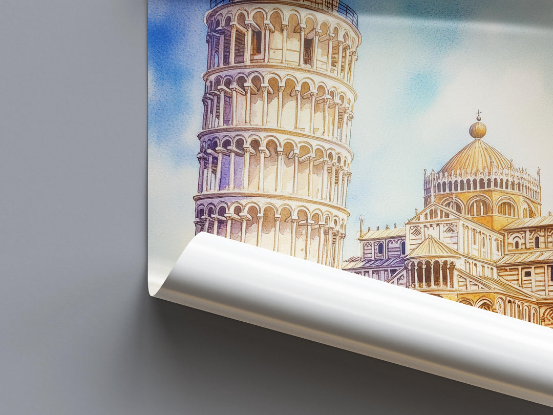 Pisa Watercolor Poster Wall Art Pisa Wall Hanging Home Décor Pisa Gift Art Lovers Italy Art Lover Gift, Italian Cityscape Travel Print