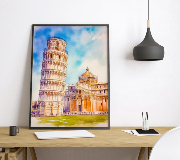 Pisa Watercolor Poster Wall Art Pisa Wall Hanging Home Décor Pisa Gift Art Lovers Italy Art Lover Gift, Italian Cityscape Travel Print