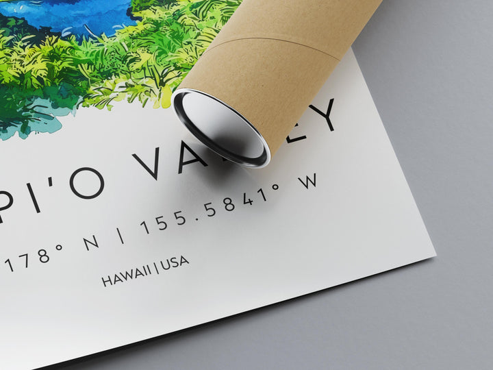 Waipio Valley watercolor poster Wall Art Waipio Valley Wall Hanging Home Décor Waipio Valley Gift Art Lovers Hawaii Art Lover Gift Hawaii