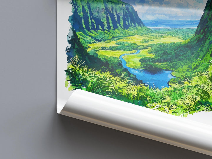 Waipio Valley watercolor poster Wall Art Waipio Valley Wall Hanging Home Décor Waipio Valley Gift Art Lovers Hawaii Art Lover Gift Hawaii