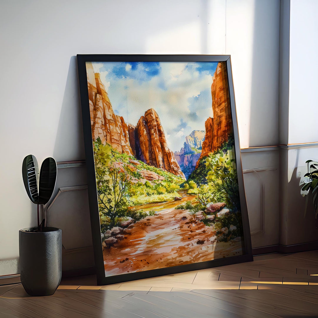Zion National Park watercolor poster Wall Art Zion National Park Wall Hanging Home Décor Zion National Park Gift Art Lovers Utah Art Lover