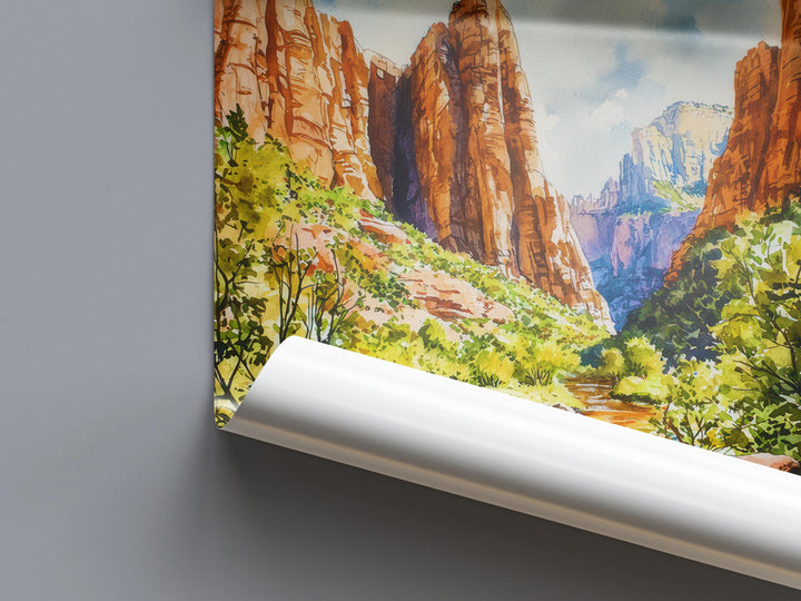 Zion National Park watercolor poster Wall Art Zion National Park Wall Hanging Home Décor Zion National Park Gift Art Lovers Utah Art Lover