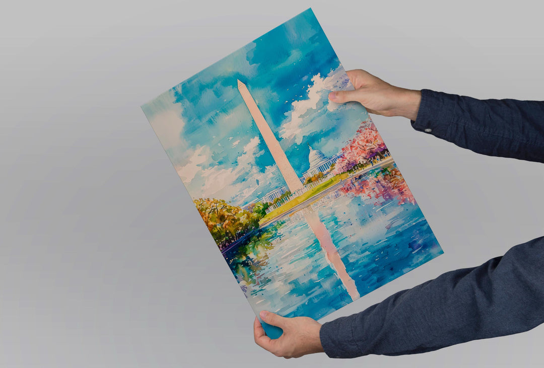 Washington DC watercolor poster Wall Art Washington Wall Hanging Home Décor Washington Gift Art Lovers USA Art Lover Gift USA wall art