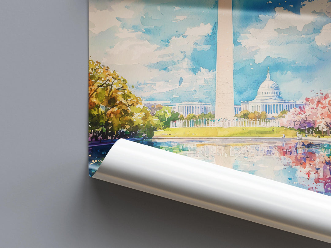 Washington DC watercolor poster Wall Art Washington Wall Hanging Home Décor Washington Gift Art Lovers USA Art Lover Gift USA wall art
