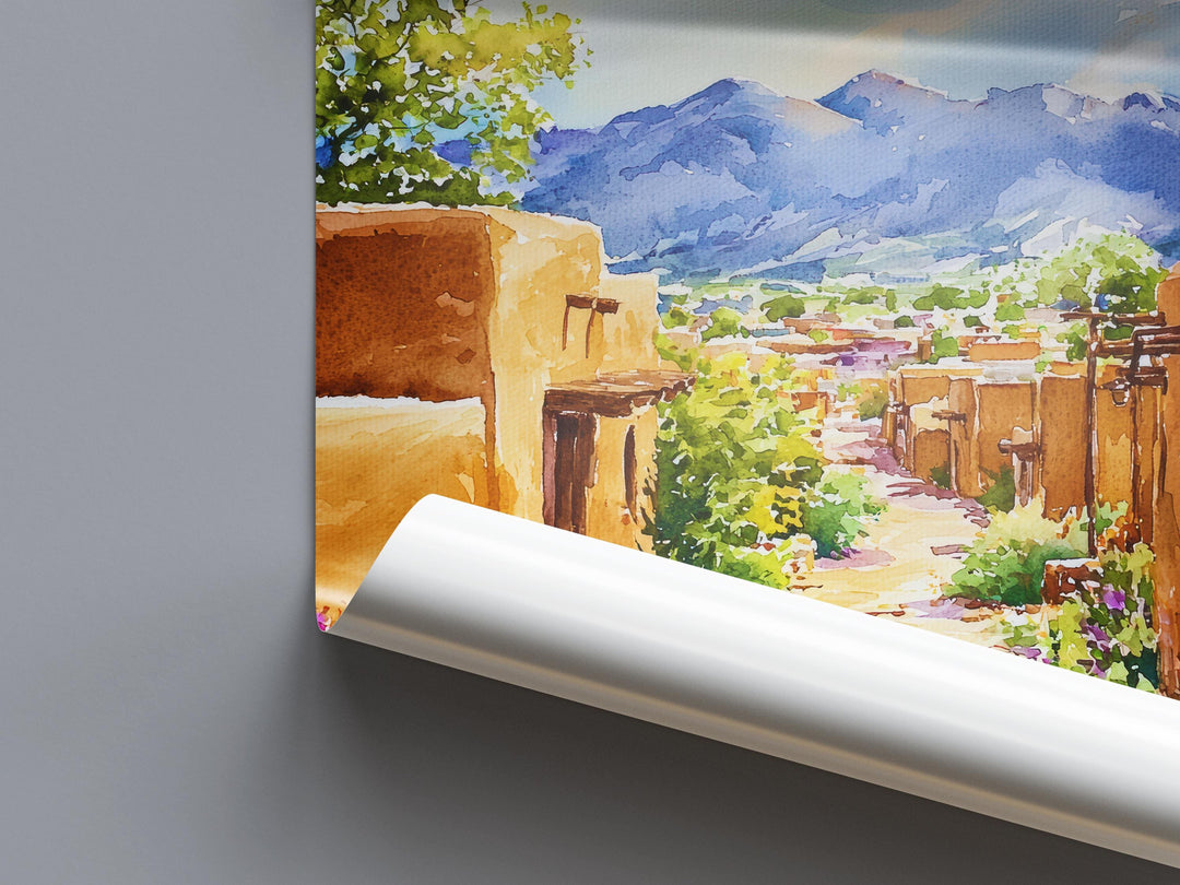 Santa Fe watercolor poster Wall Art Santa Fe Wall Hanging Home Décor Santa Fe Gift Art Lovers New Mexico Art Lover Gift New Mexico wall art