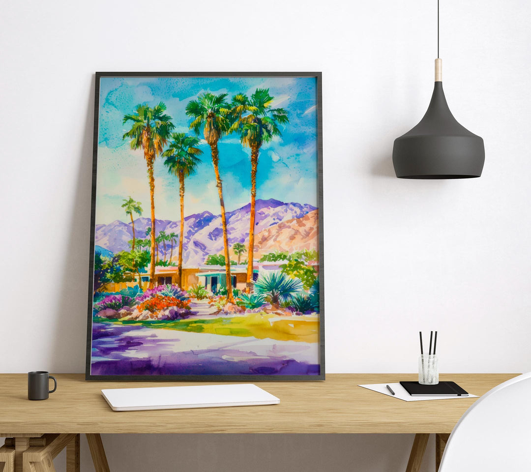 Palm Springs watercolor poster Wall Art Palm Springs Wall Hanging Home Décor Palm Springs Gift Art Lovers California Art Lover Gift