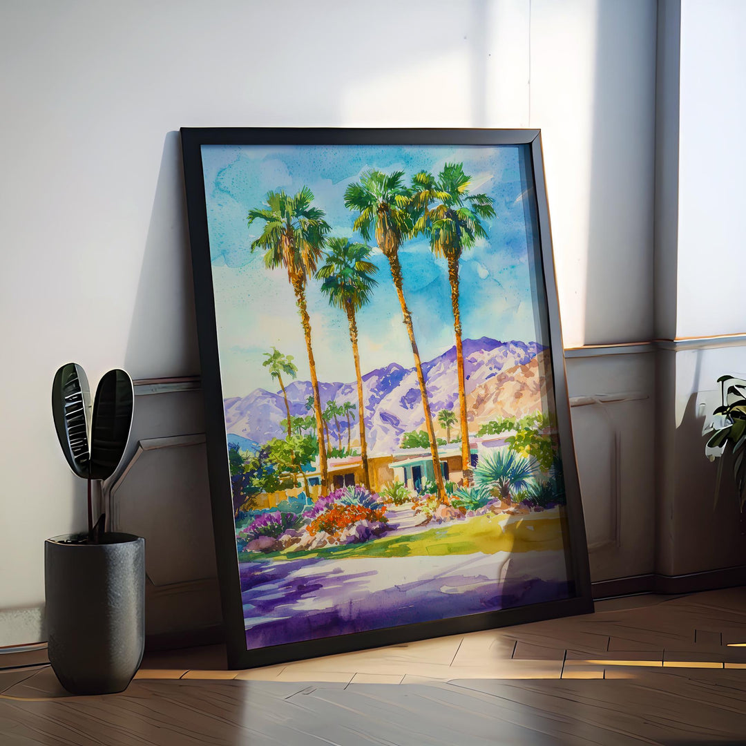 Palm Springs watercolor poster Wall Art Palm Springs Wall Hanging Home Décor Palm Springs Gift Art Lovers California Art Lover Gift