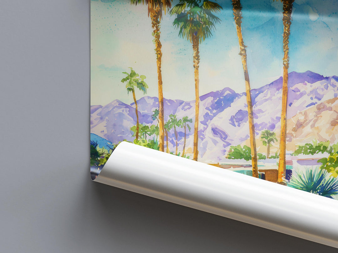 Palm Springs watercolor poster Wall Art Palm Springs Wall Hanging Home Décor Palm Springs Gift Art Lovers California Art Lover Gift