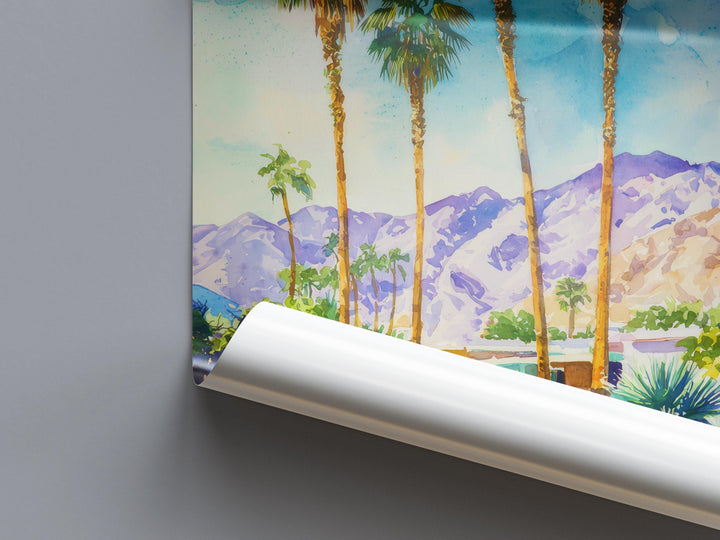 Palm Springs watercolor poster Wall Art Palm Springs Wall Hanging Home Décor Palm Springs Gift Art Lovers California Art Lover Gift