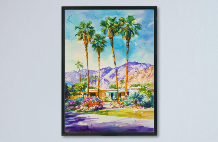 Palm Springs watercolor poster Wall Art Palm Springs Wall Hanging Home Décor Palm Springs Gift Art Lovers California Art Lover Gift