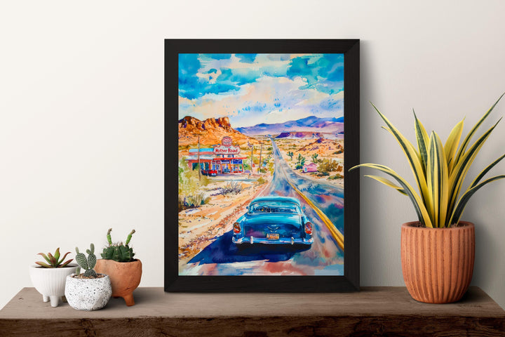Route 66 watercolor poster Wall Art Route 66 Wall Hanging Home Décor Route 66 Gift Art Lovers USA Art Lover Gift USA wall art