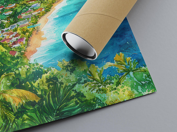 Saint Lucia watercolor poster Wall Art Saint Lucia Wall Hanging Home Décor Saint Lucia Gift Art Lovers Saint Lucia Art Lover Gift