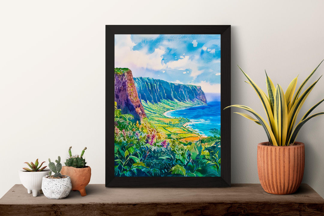 Waipio Valley watercolor poster Wall Art Waipio Valley Wall Hanging Home Décor Waipio Valley Gift Art Lovers Hawaii Art Lover Gift Hawaii